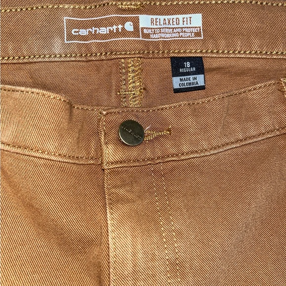 Carhartt Women's Rugged Flex Relaxed Fit Twill Double Front Work Pants Size 18R - Picture 6 of 6